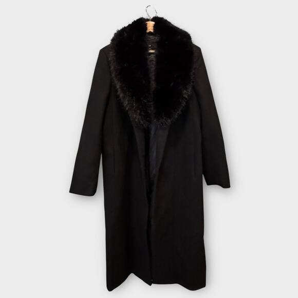 MANGO Manteco Wool Blend Coat with Removable Faux Fur Collar Size US/XL - Picture 12 of 16